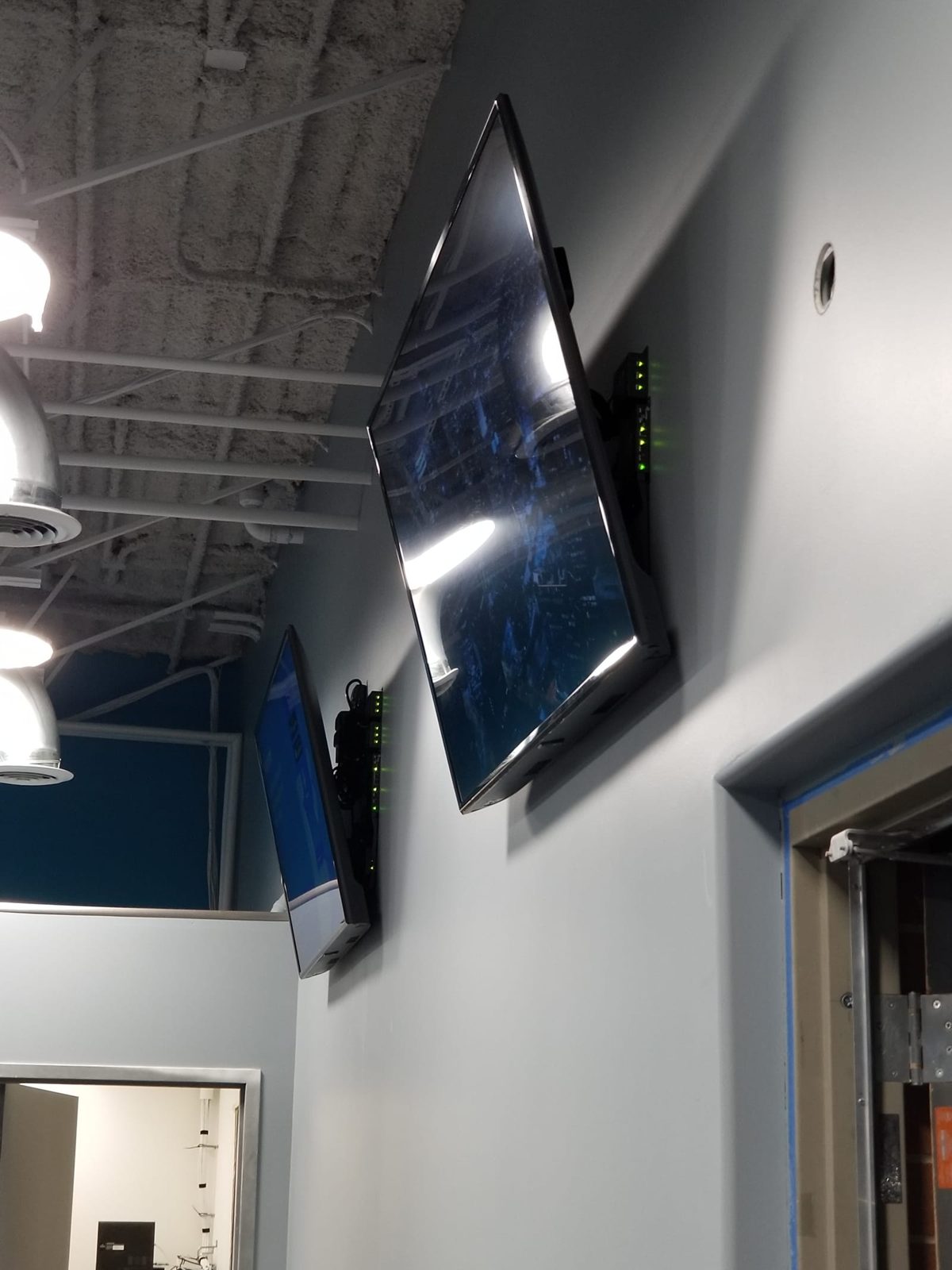 Gymnasium TV install, additional angle