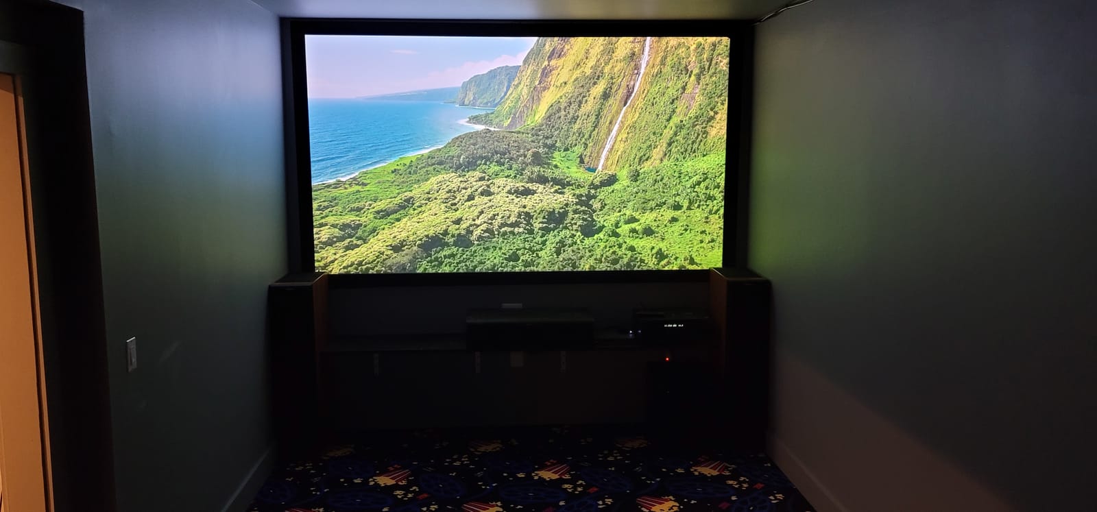 Compact home theater interior detail