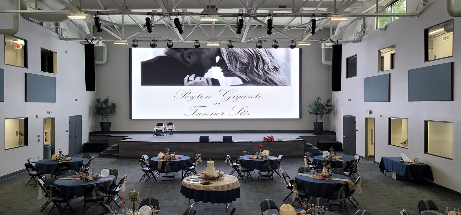 Live event in progress at The Farm conference center with Noble A-V audio and video