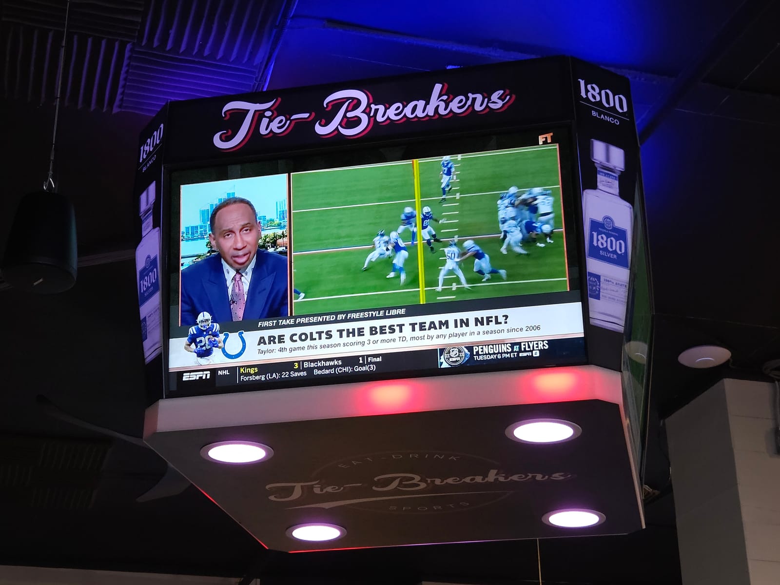 Tie Breakers LED video wall, alternate angle