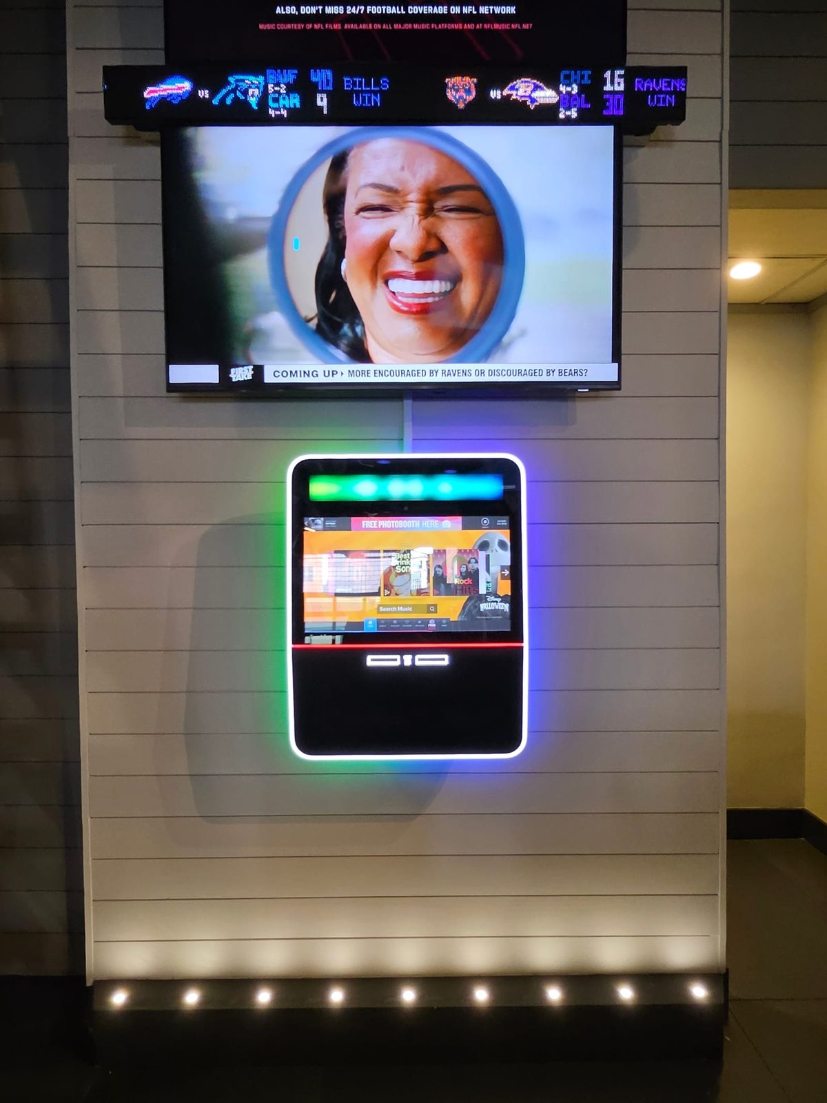 Tie Breakers integrated commercial video and audio system, multi-zone configuration